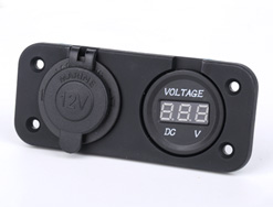 Panel usb socket with voltage display