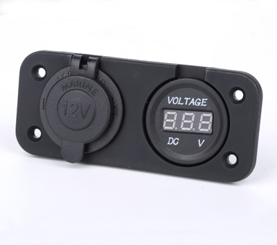 Panel usb socket with voltage display