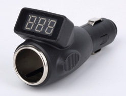 Car socket with digital voltage display