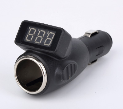 Car socket with digital voltage display