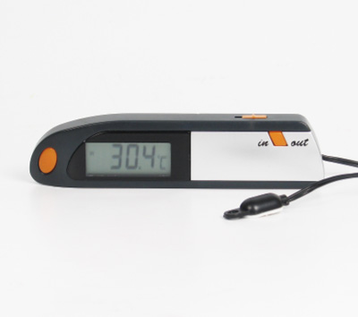 In-out thermometer with back light